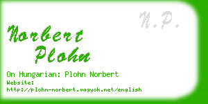 norbert plohn business card